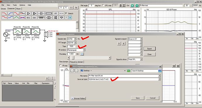 Correct FIR export settings2