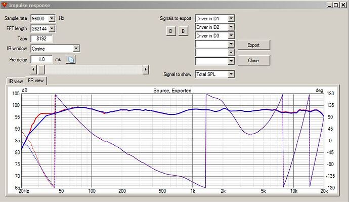 Exporting driver IR xover files for Equalizer APO