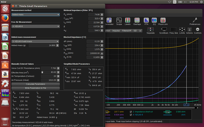 ND140-8 TS parameters from REW